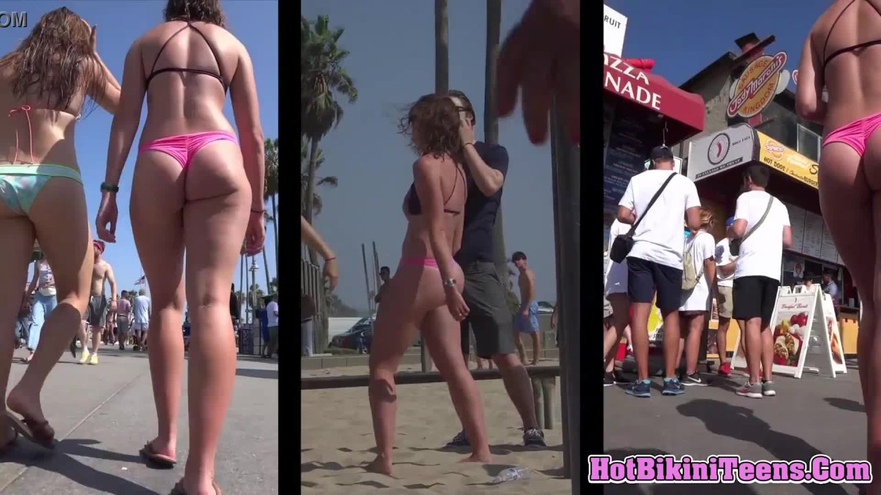 Pink bikini big ass pussy beach voyeur spycam